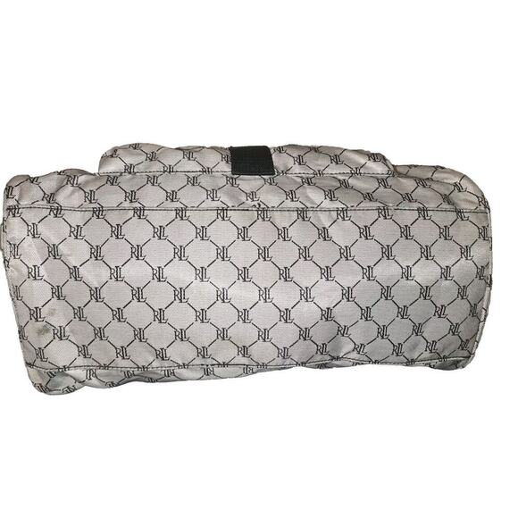 RALPH LAUREN Signature RL Logo Travel Duffle Weekend Carry On Bag Gray 16x14x5 - Picture 10 of 16